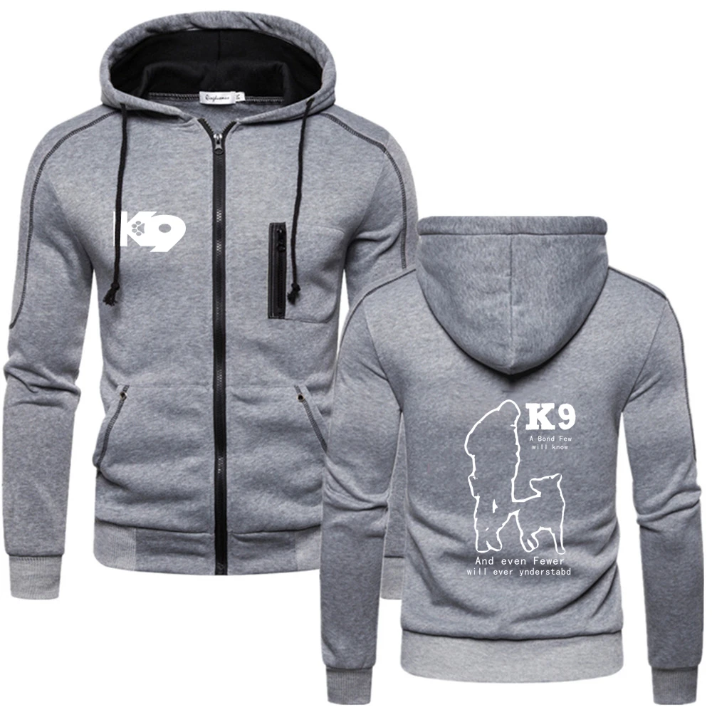 TRAINER K9 Team K9 Unit Malinois 2023 spring New Men's Hoodies Zipper Sweatshirt Solid Color Harajuku popular coat clothing