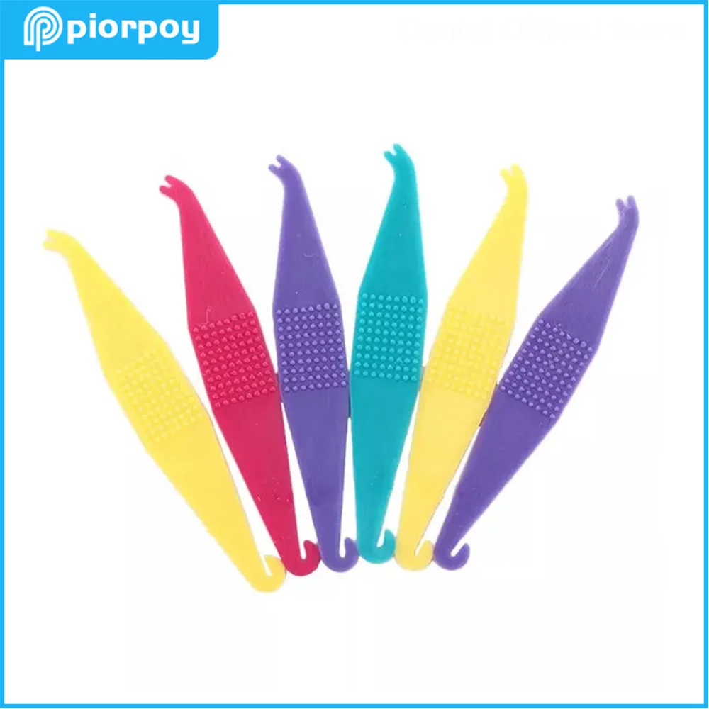 

PIORPOY 50 Pcs Disposable Dental Orthodontic Elastic Placer Bands Hook for Braces Multi-color Ortho Dentistry Accessories