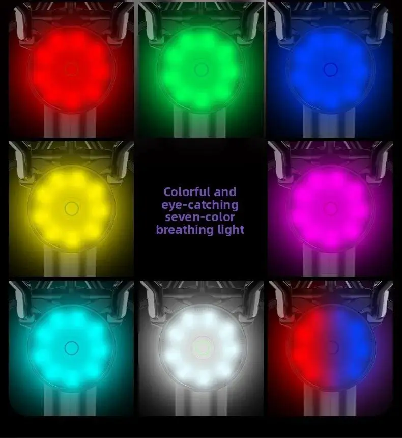 Smart Brake Sensing Light Colorful Bicycle Rear Light LED Night Safety Warning Light Type-C Rechargeable Bike Accessories
