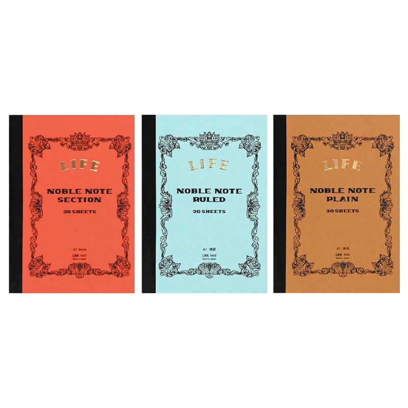 Japanese LIFE noble note section Notebook 100sheets Grid/Horizontal A4 A5 B4 B5 Pen Writing Notebook Office Stationery Supplies - 4