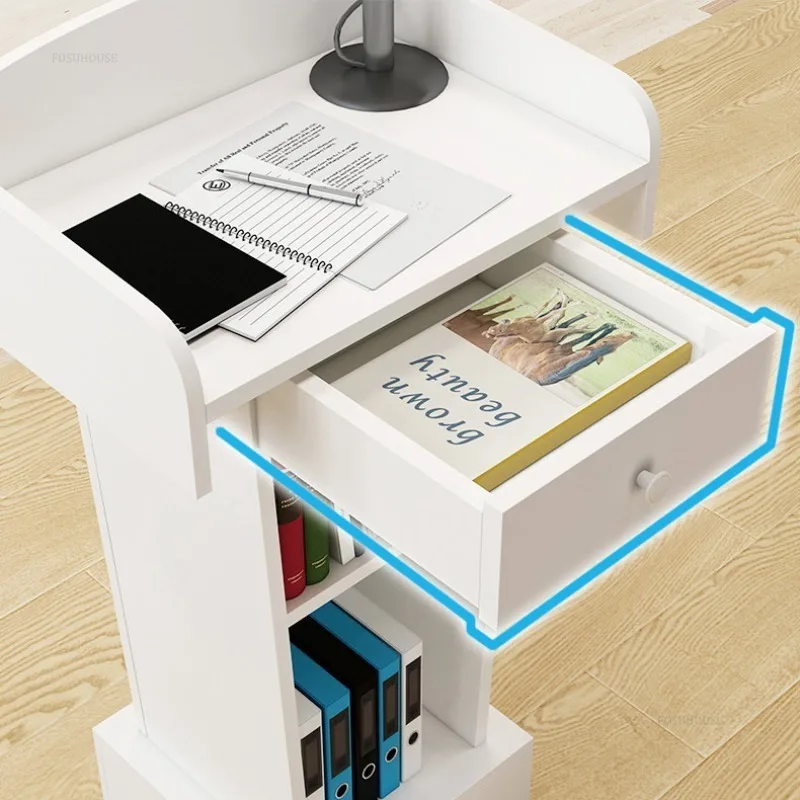 Wooden Podium Speech Table Hotel Welcome Desks Reception Table Shopping Guide Information Counter Host Emcee's Desk