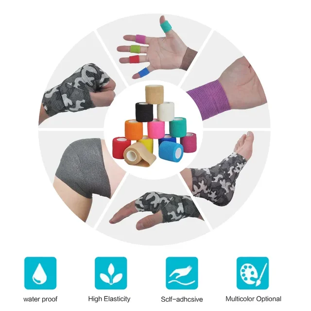 1/6/10/15pcs Multiple 4.8m Blue Sports Elastic Bandage Wrapping Straps, Used For Knee Support Pads, Fingers, And Knee Pads 4