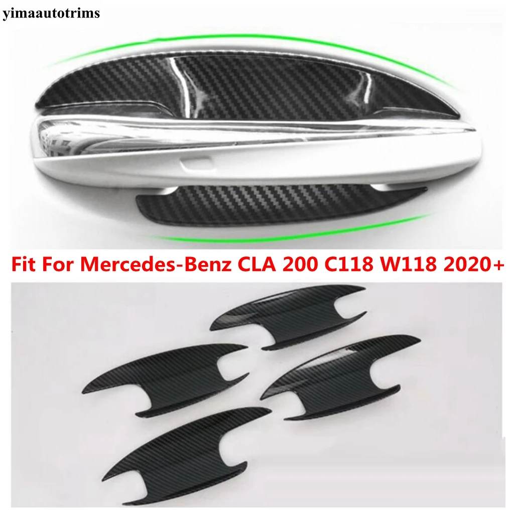 

Car Door Handle Bowl Decoration Cover Trim For Mercedes-Benz CLA 200 C118 W118 2020 - 2022 ABS Chrome / Carbon Fiber Accessories