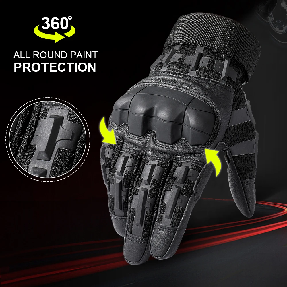 PU Leather Full Finger Tactical Touch Screen Gloves Hiking Cycling Training Climbing Airsoft Hunting Non-slip Protective Gear touch screen gloves,fitness gloves,bicycle gloves
