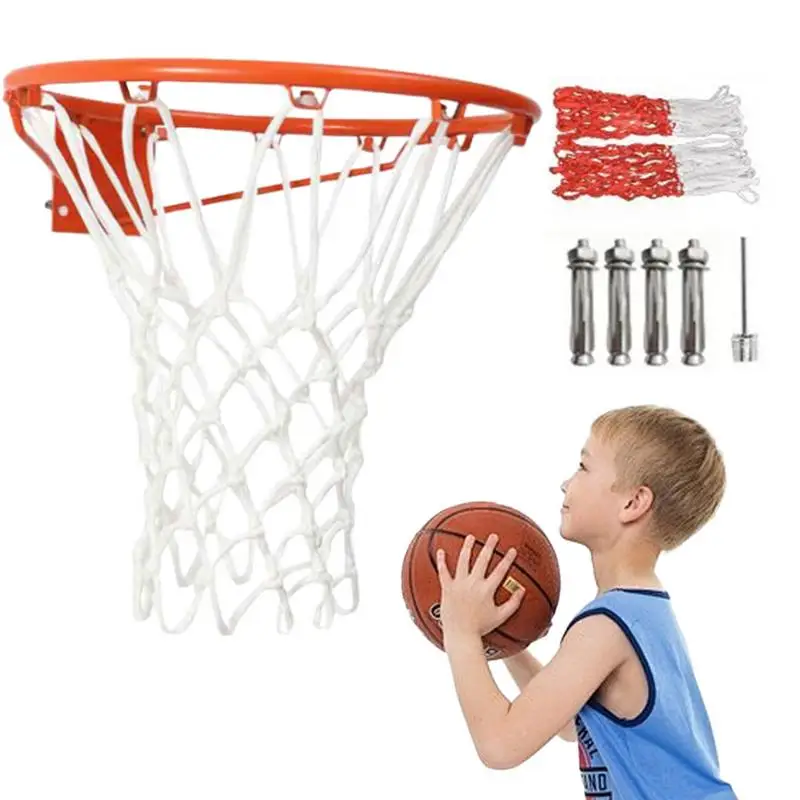 Basketball Hoop 35/45CM Hanging Basketball Hoop Wall Mounted Goal Hoop Rim Net Sports Netting Indoor Outdoor Wall Mounted Easy Installation