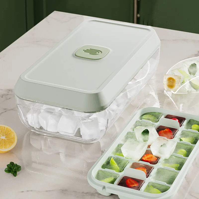 Silicone Ice Cube Tray Mould With Lid Shovel Storage Box Ice Maker DIY Whiskey Cocktail Tools 32 Grid