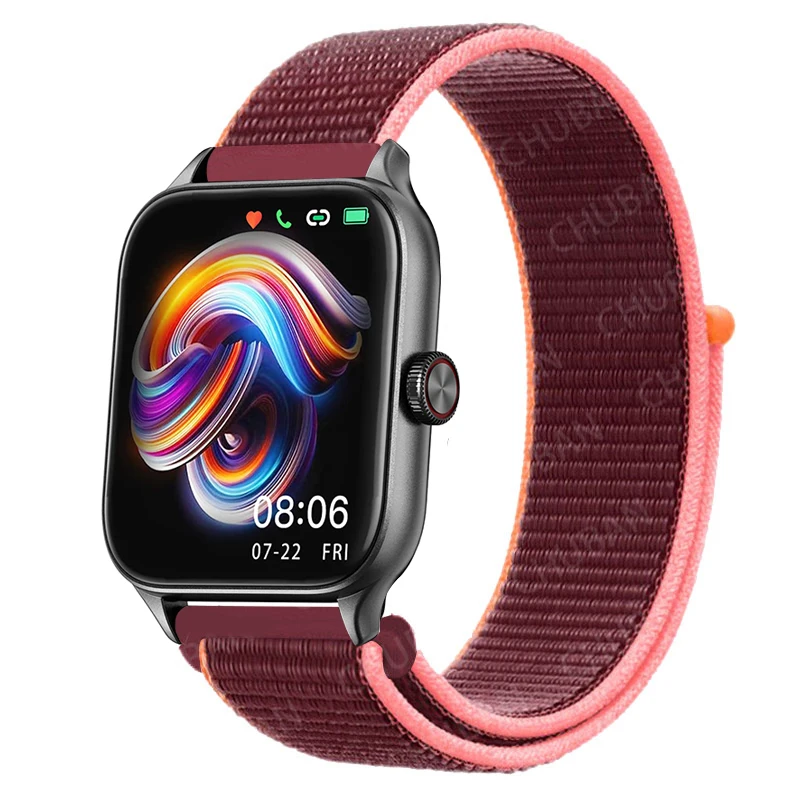 Sport Nylon Loop Bracelet Strap, 22mm or 20mm, Compatible with Popular Smartwatches