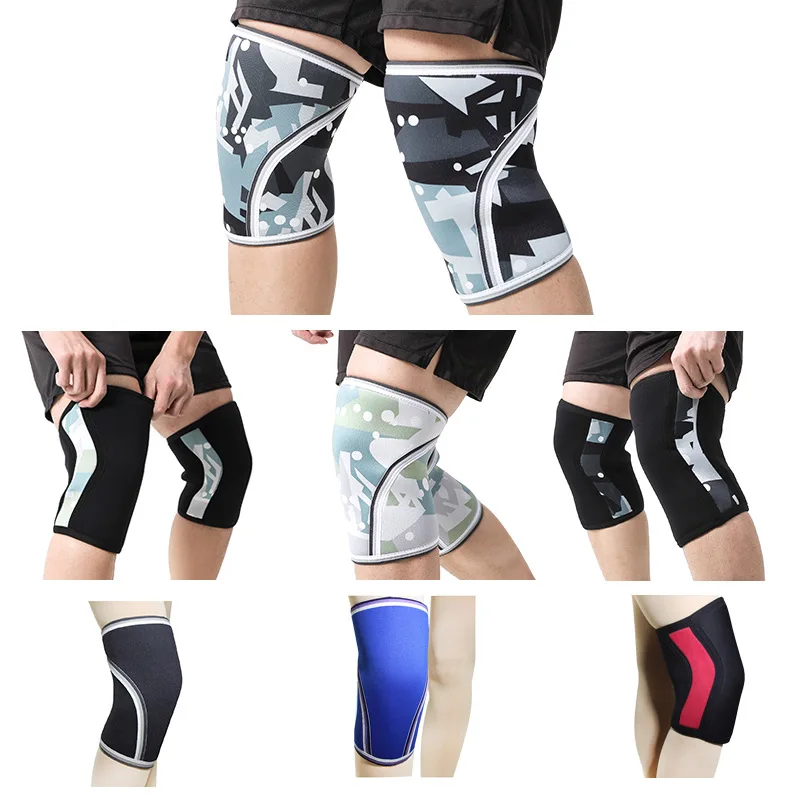

1 Pair Thicken Knee Sleeves Pad Support 7mm Compression Neoprene Knee Protector for Gym Men Women Sports Weightlifting Knee Pads