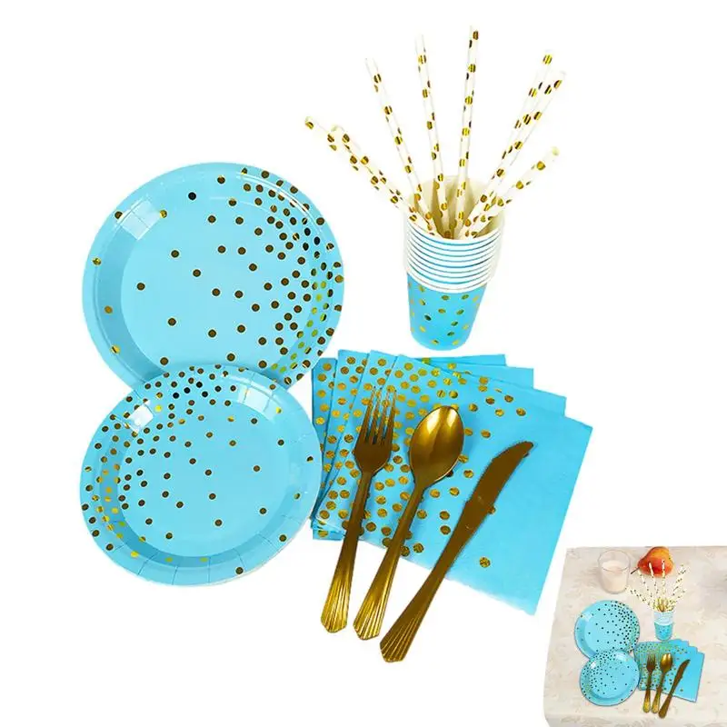 

Paper Tableware Set Dinnerware Tableware Party Set Multi-Use Party Dinnerware Set For Camping Engagement Wedding Barbecues
