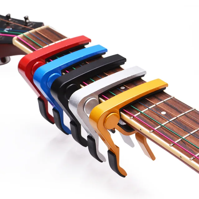 Capotasto Professionale Per Chitarra, Ukulele, Bassi - In Lega Di Alluminio, Nero - Foto 3