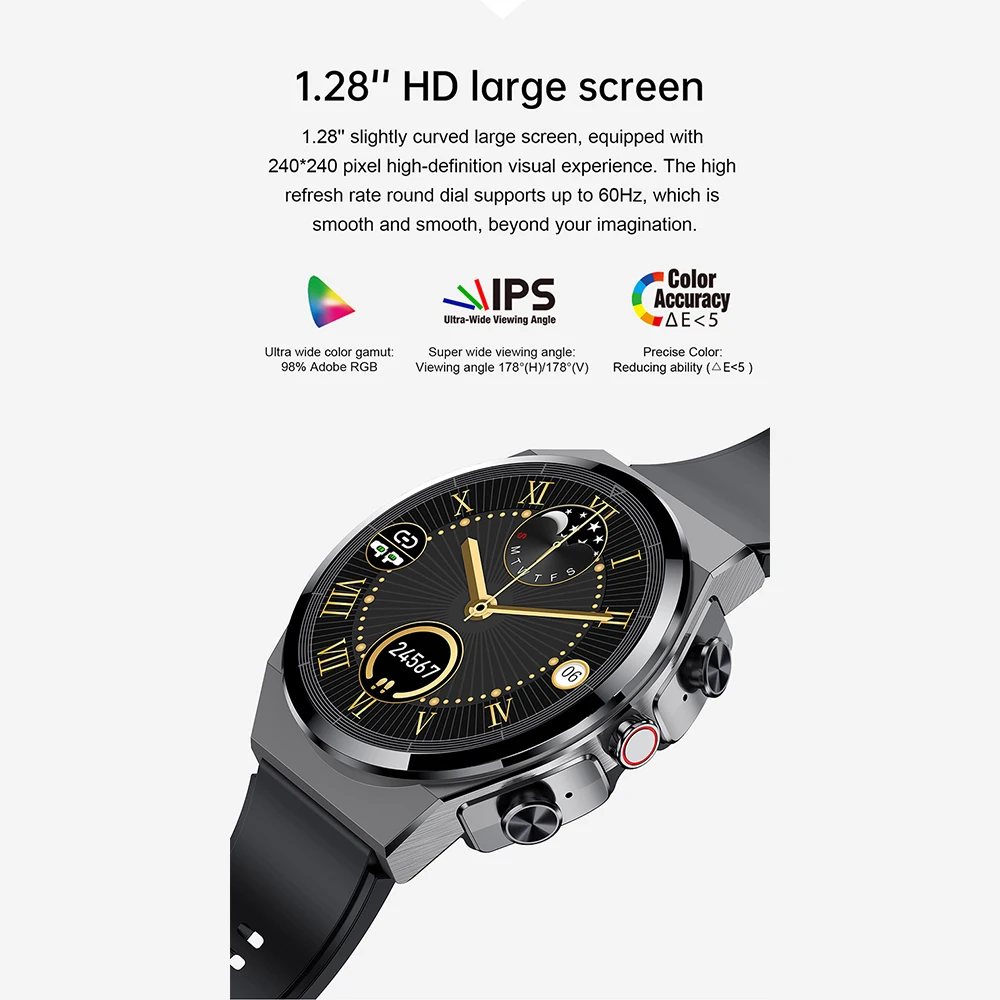 ROLLME JM08 Ʈ ġ TWS ̾ 2 1  ڵ      1.28 ġ  Smartwatch