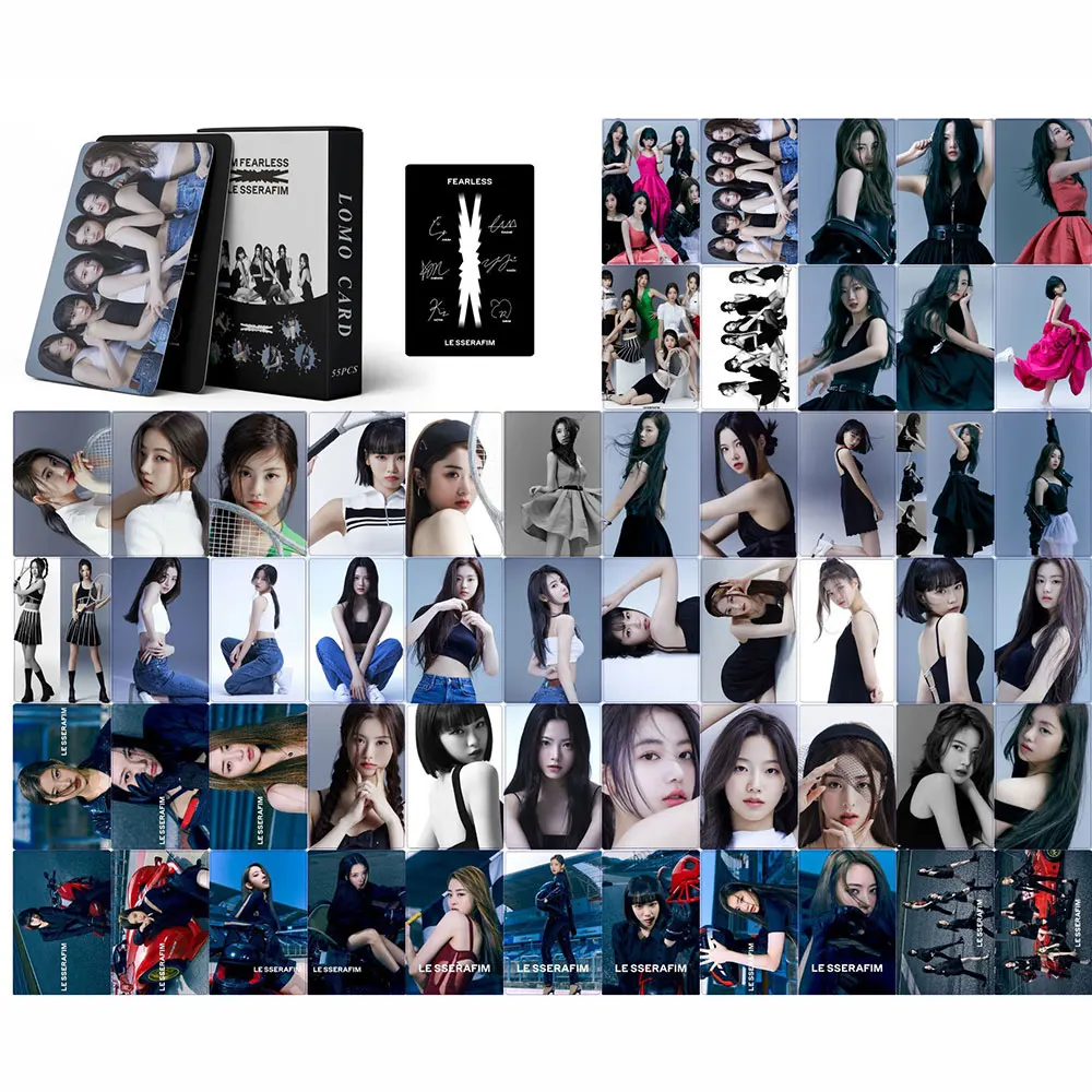 55 Carte Lomo LE SSERAFIM Crazy - Photocard Album, Cartoline Fan, 6.3x8.9 Cm, Regalo Per Fan