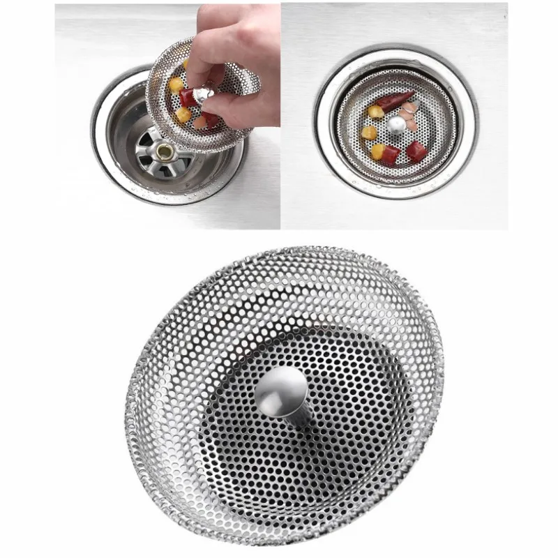 

Kitchen Sink Filter Stainless Steel Sewer Mesh Strainers Shower Floor Drains Hair Catcher Waste Plug for Bathroom Accessories