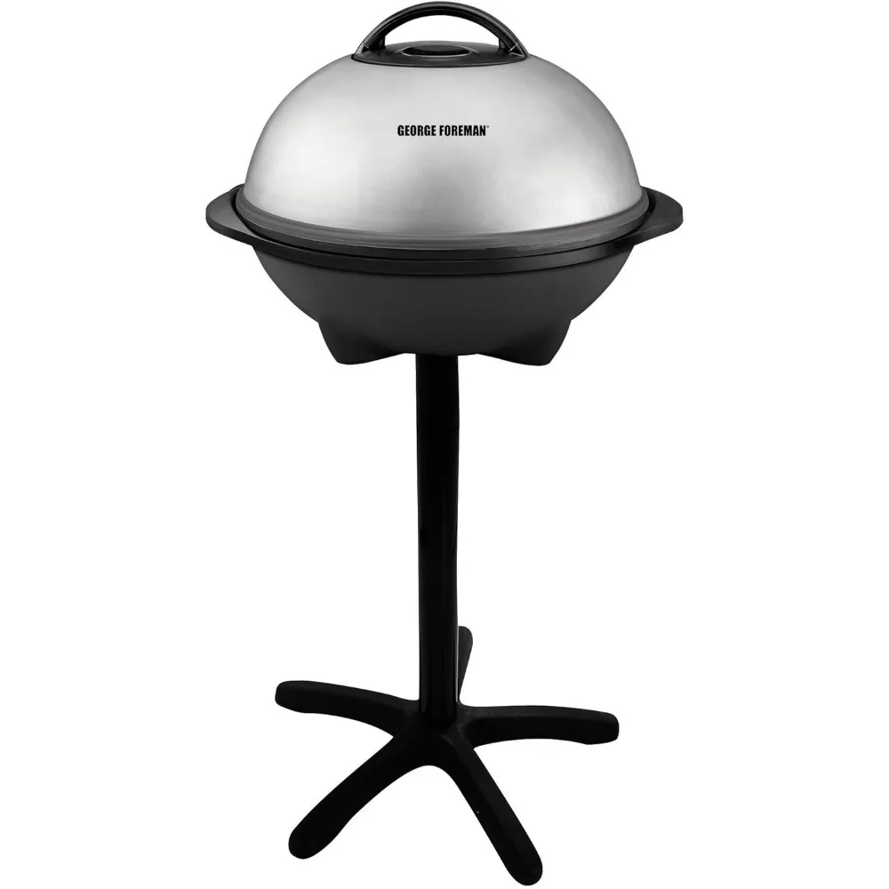 

George Foreman, Silver, 12+ Servings Upto 15 Indoor/Outdoor Electric Grill, GGR50B, REGULAR