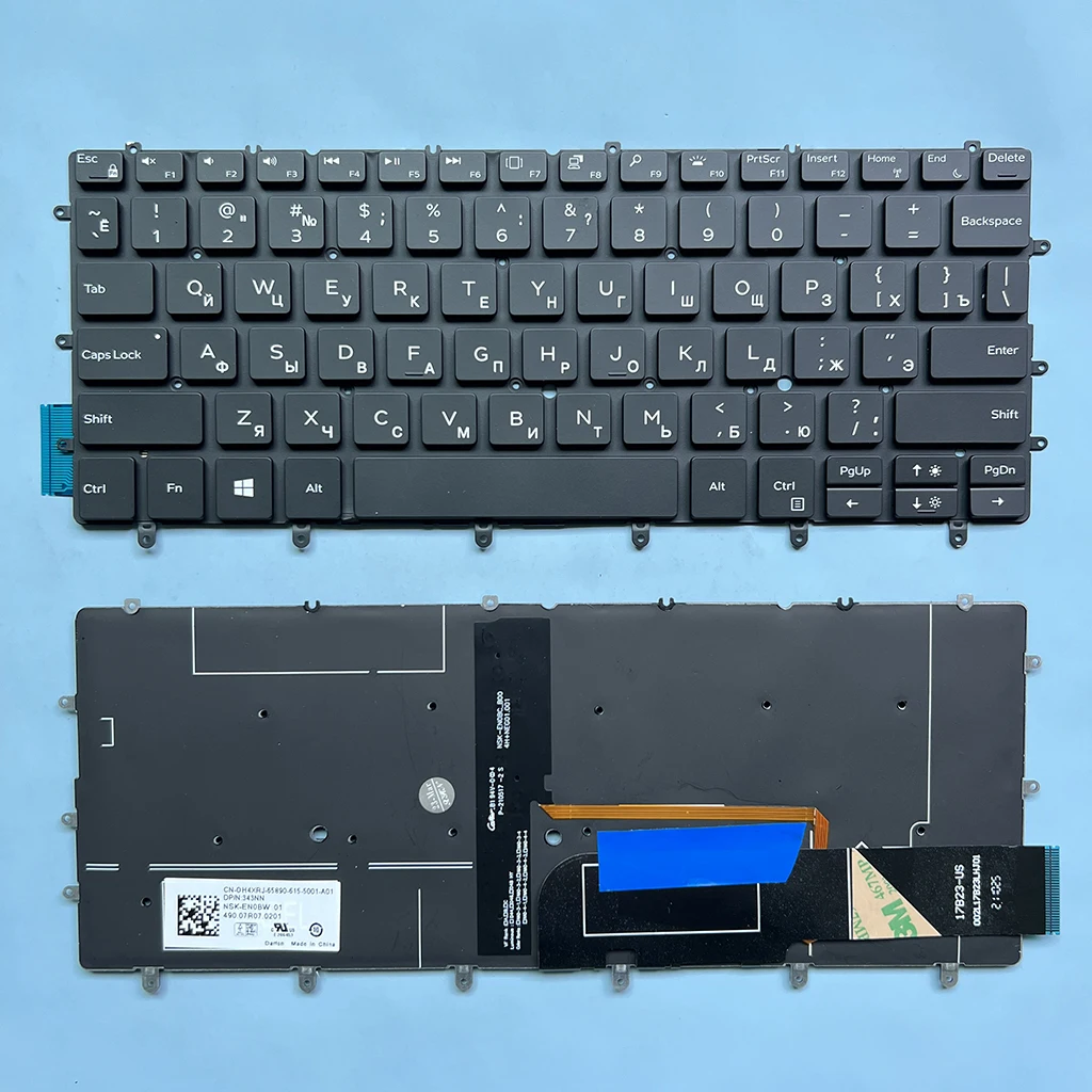 9343 Tastiera Russa Spagnola Americana Per Dell Xps 13 9370 9305 7390 9350 9360 13-9370 Inspiron 13 7000 7347 7348 7352 7359 Laptop