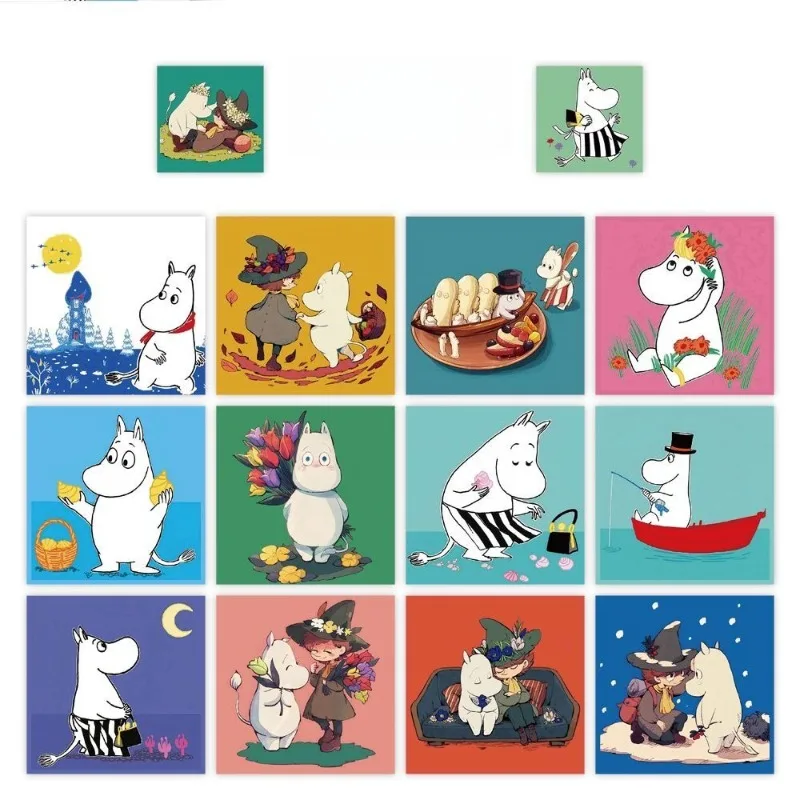 Adesivi Kawaii Serie Moomins 500 Pezzi, Personaggi Cartoon Carini, Stampa HD Creativa, Adesivi DIY per Cover Telefono e Graffiti - immagine 5