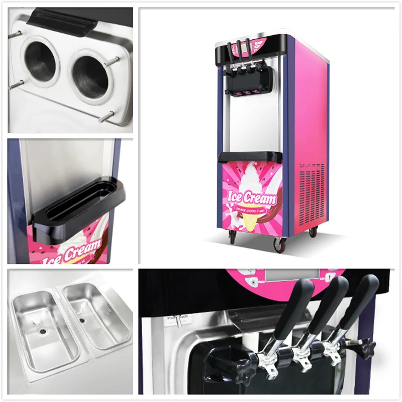 Commercial Soft Ice Cream Machine Vertical Make Ice Cream Intelligent Sweetener Make