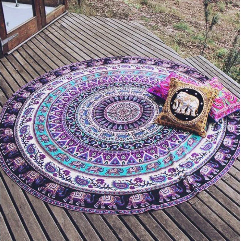 1pc Sommer Strand Werfen Teppich Decke Böhmischen Mandala Wandbehang Tapisserie Bettwäsche Indische Tapisserie Hippie Tischdecken Camping Pad