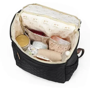 Fashion New Baby Diaper Bag Backpack Multifunctional Diaper Bag Organizer with Thermal Milk Bottle Bag Baby Bags for Mom 4