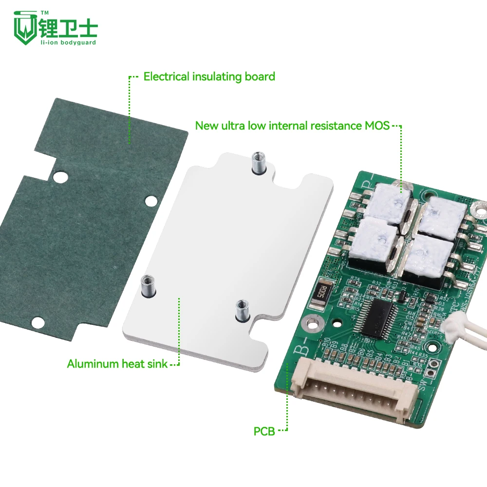 LWS Balanced PCM Battery Management System 7S 8S 10S 15A li-ion LiFePO4 24V 36V 10S BMS ON/OFF Switch for electric bike