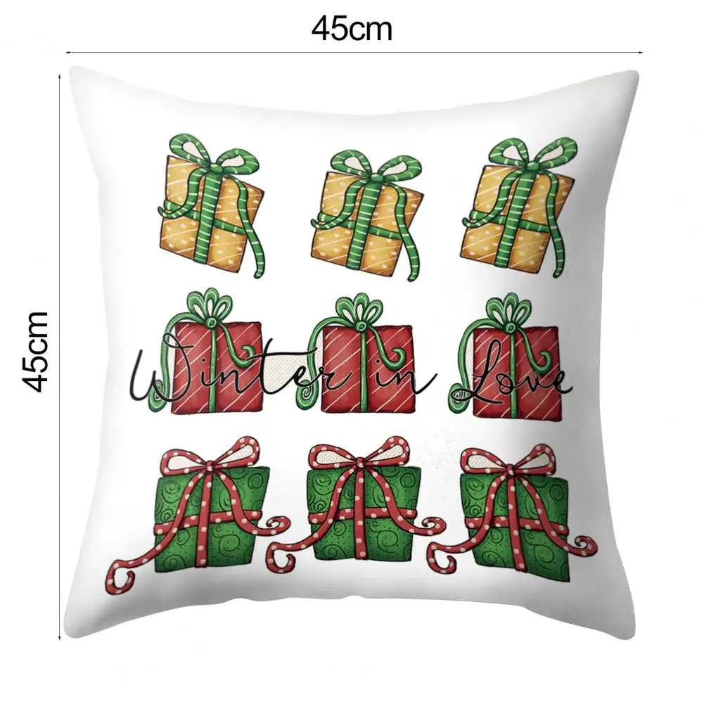 

Throw Pillow Cover Square Shape Pillowcase Washable Throw Pillow Cushion Cover Christmas Decor Practical for Daily Life