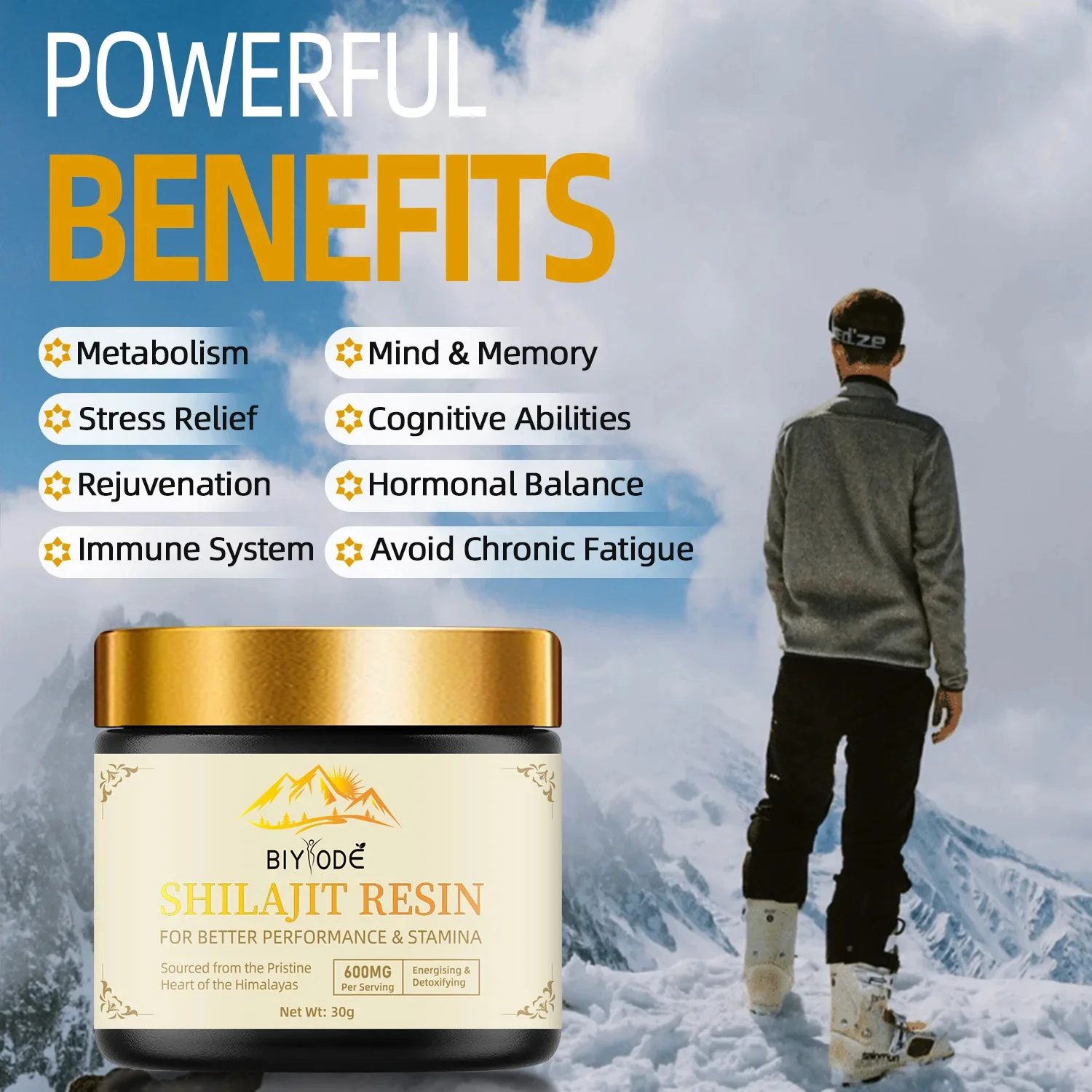 Shilajit Resin Supplements Himalayan Pure Shilajit Fulvic Acid 85+ Trace Minerals Complex for Energy With Spoon 30g