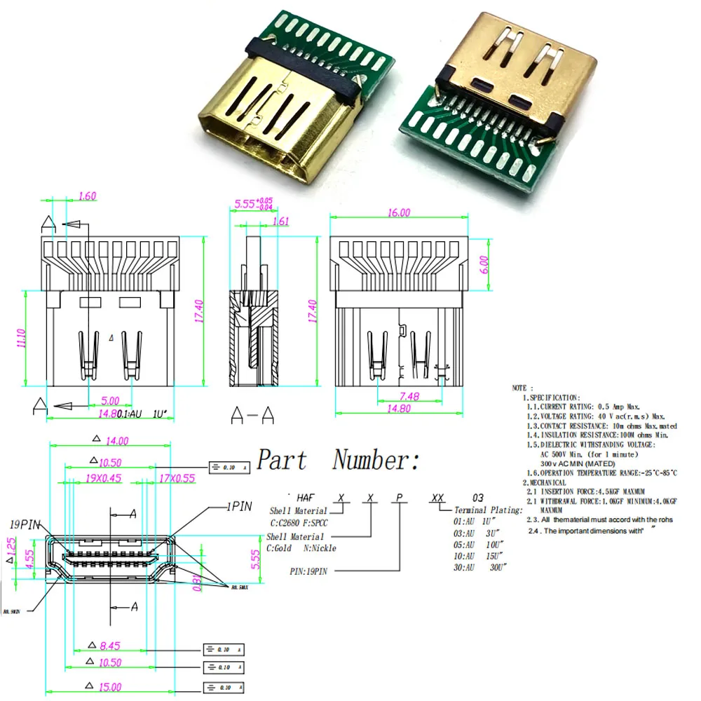Conector Hdmi Hembra Para Soldar Entrada Hdmi Tengo Que Es Un