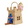 Hand-woven Storage Baskets Rustic Vacation Picnic Carrying Basket Children Design Cute Rattan Castle Bag Kids Toys Photo Props 1
