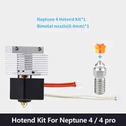 Hotend Kit For Neptune 4 / 4 pro Upgraded Kit Bimetal Nozzle Extruder Parts 3D Printer Parts For Elegoo Neptune 4 Thermistor