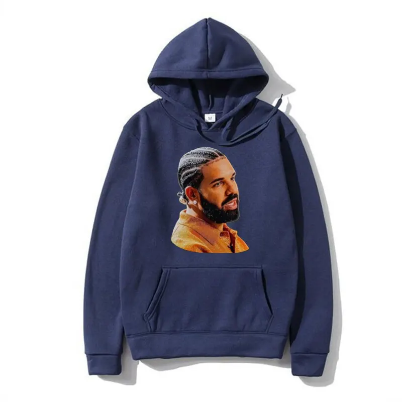 Rapper Drake Face Print Hoodie Autumn Winter Long Sleeve Pullover Hip-Hop Music Lovers Sweatshirts Oversized Streetwear Hoody