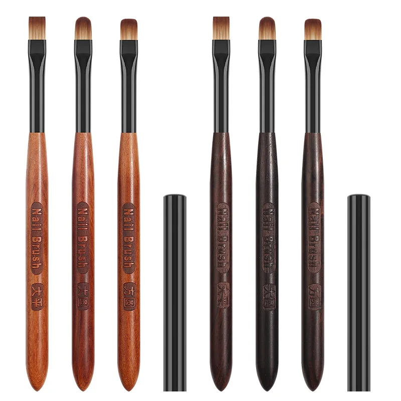 1PC Acrylic Nail Brush Pen for Powder Manicure Round Wood Handle Gel Builder Brushes Tools 3