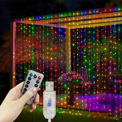 Fairy Lights USB Curtain LED String Lights for Festive Home Decoration (Multicolor)