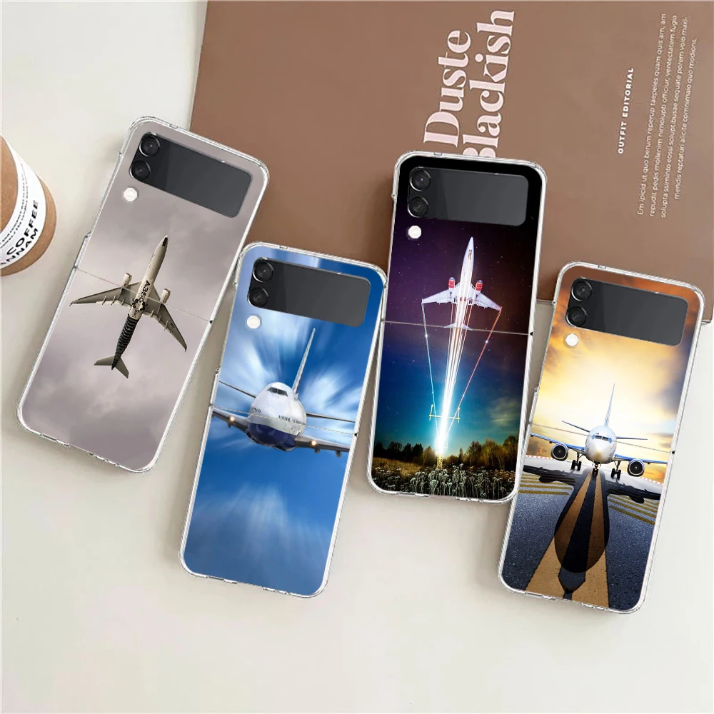 Custodia Rigida Per Pc Aereo Aereo Aereo Per Samsung Galaxy Z Flip 4 Cover Antiurto Trasparente Per Samsung Z Flip 3 Shell