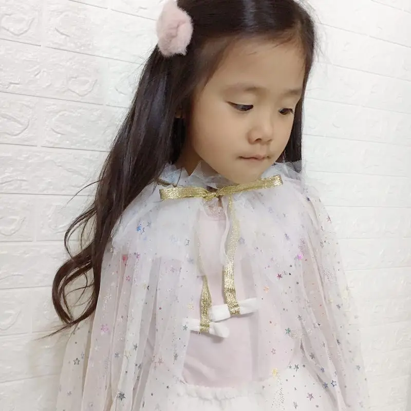 Girls Sequins Elsa Mermaid Ariel Princess Cloak Halloween Party Fancy Rapunzel Dress Up Cape Costume Gradient Mantle cosplay costume mermaid costume