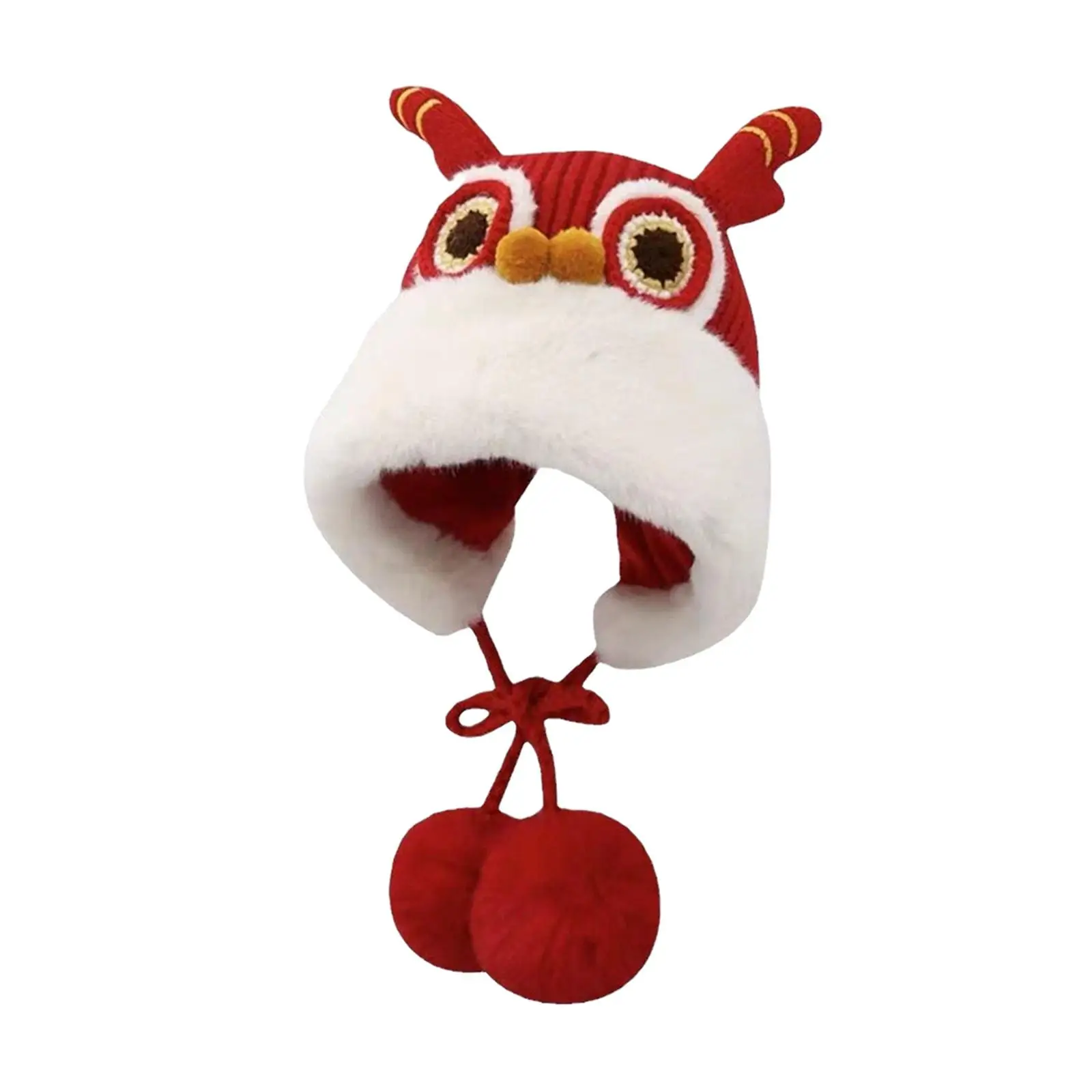 

Lion Dance Hat Headwear Costume Cute Skiing Decor Photo Props Plush Animal Hat Warm Winter Hat for Kids Boys Children Holiday