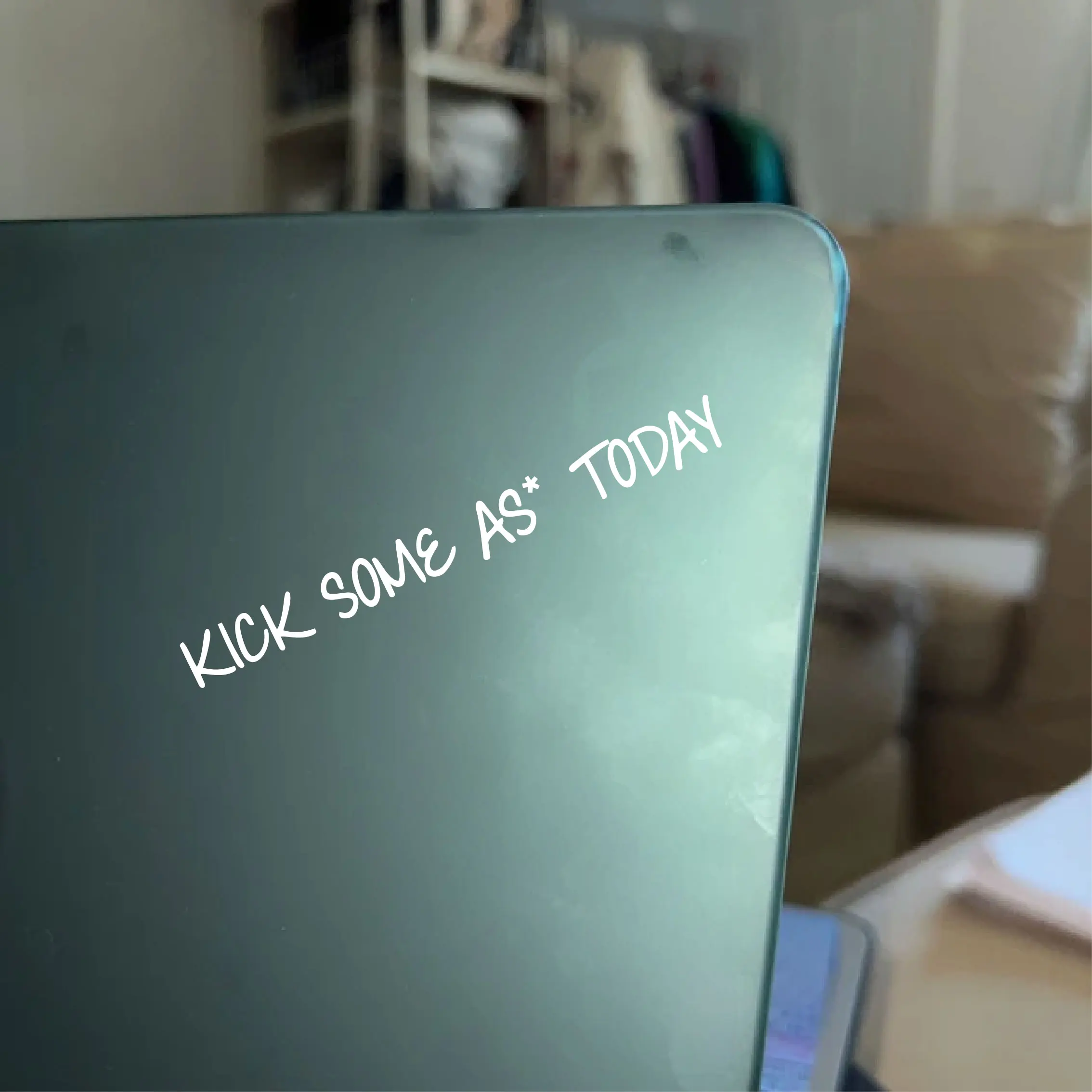 Kick Some As* Today Vinyl Decal 1pc Car Rear View Mirror Decal Car Decor Accessories Laptop Stickers