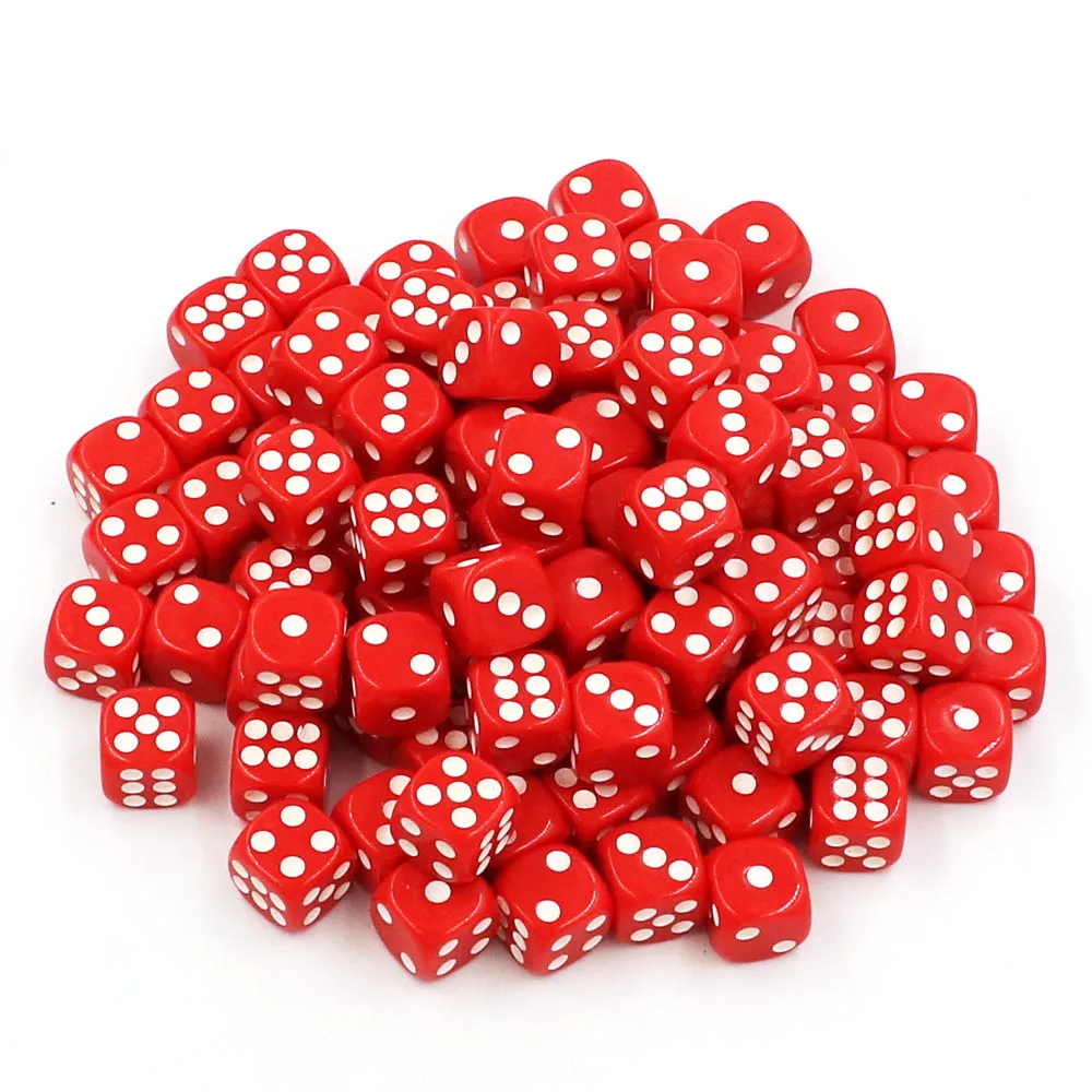 14mm Acrylic Game Dice Accessories #14 Round Corner Cubes Colorful Dot Drinking Dice 100pcs/Pack game dice dice set acrylic dice