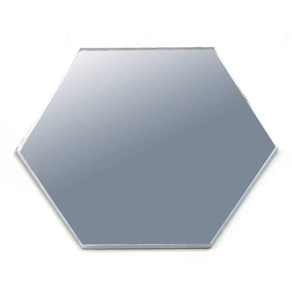 Lot De 12 Autocollants Miroir Hexagonaux Acrylique - Déco Murale 3D Argentée Pour Salle De Bain, Salon, Chambre - Effet Agrandissant Ultra Moderne