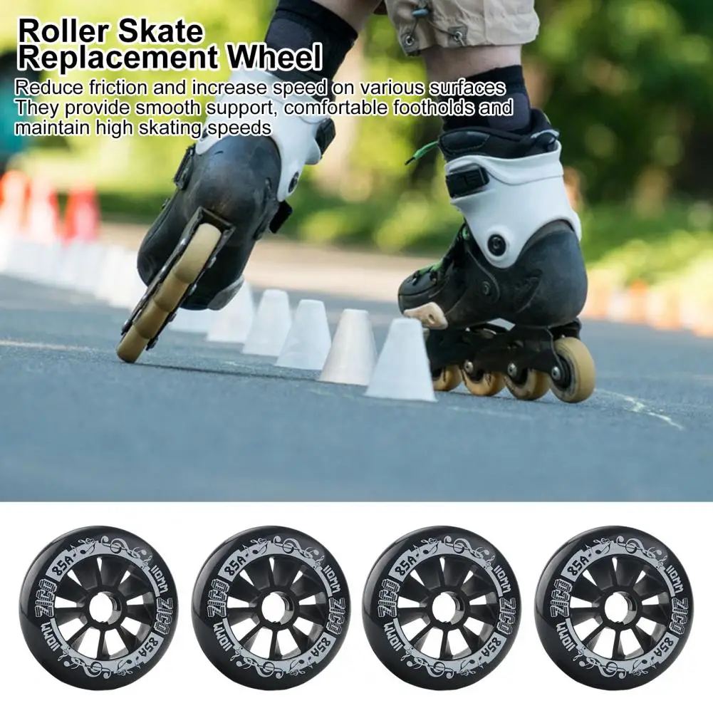 Inline Skate Wheels 90/100/110mm Skate Replacement Wheels with Bearings Indoor Outdoor Roller 4 Pack