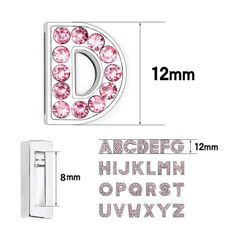 Elegant Pink Rhinestone Slide Letters