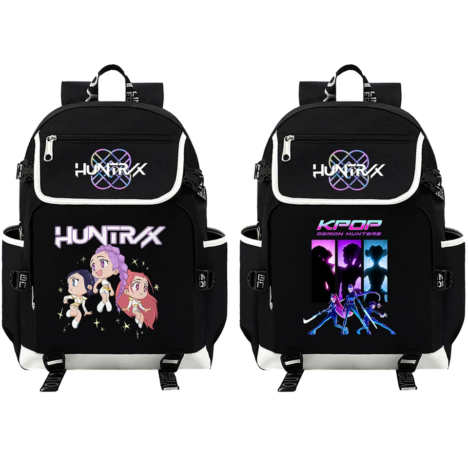 Sac à Dos Grand Format Motif Demon Hunter – Pour Filles, École, Voyage, Polyester Imperméable - 10