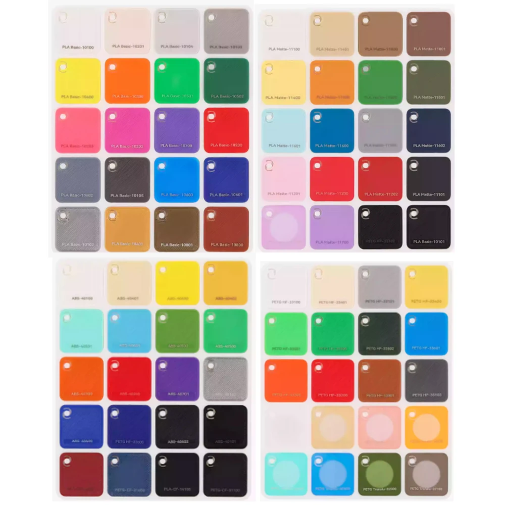 OFFical Bambu Lab 3D Printing Filament Color Cards 24*24mm 80 Pieces To Choose The Desired Type And Color