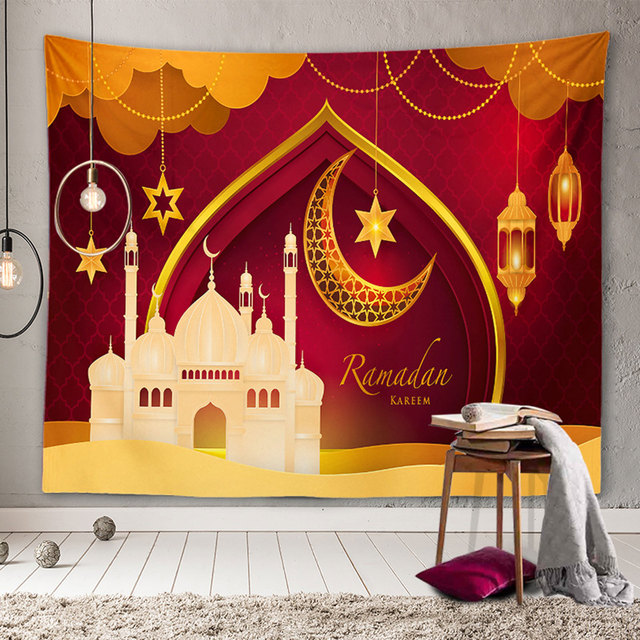Muslim Ramadan Decoration Tapestry 3D Printing Home Background Wall Decoration Wall Hanging Dormitory Decoration