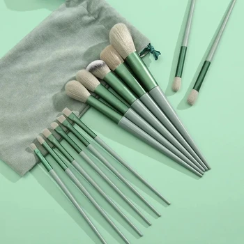Set di 13 Pennelli per Trucco, Pennelli per Ombretto, Fondotinta, Cosmetici per Donne, Pennelli Morbidi per Ombretto e Blush, Set di Pennelli per Trucco con Borsa