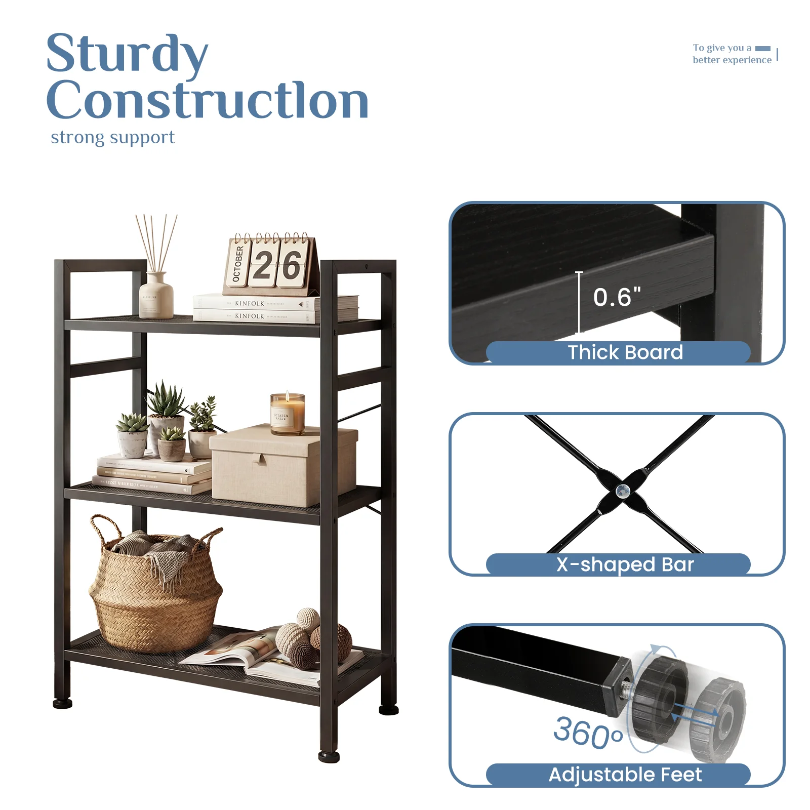 bookshelf dimensions and structure