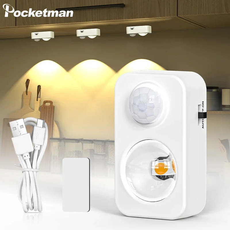 

Wireless LED Night Light Smart Motion Sensor Wall Lights Dormitory Bedroom Bedside Lamp Stairway Night Lamp Cabinet Lights