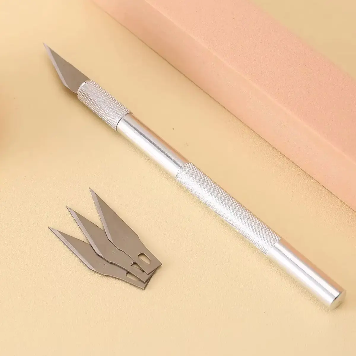 Carving Knife Engraving Craft Knife Non-Slip Metal Scalpel Carving Knife Craft Hobby Gold Silver Color Utility Stationery Art Supplies