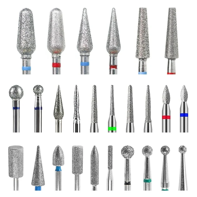 Diamond Nail Drill Bit Mill Cutter Manicure Machine Bit Tools Accessories Cuticle Clean Nail Gel