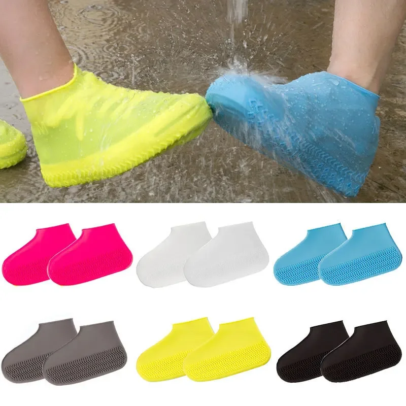 Silicone Rain Shoe Cover Men Women Children Shoe Covers Anti Slip Rain Boots Sneakers Protector Waterproof Overshoes Footwear