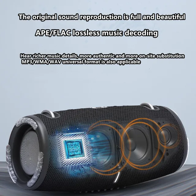 Altavoz bluetooth portátil de alta potencia, subwoofer inalámbrico de 100W,  con luz RGB colorida, resistente al agua, estéreo envolvente 360, TWS, FM,  boombox - AliExpress